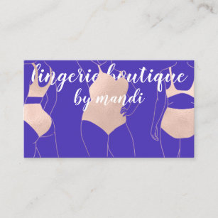Logo QR Code Bikini Underwear Blue Rose Business Card