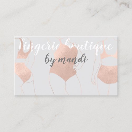 Logo QR Code Bikini Underwear Gray Rose Business Card