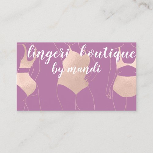 Logo QR Code Bikini Underwear Lilac Rose Business Card