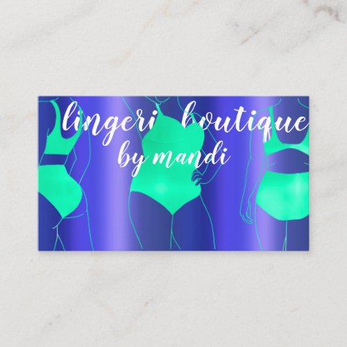 Logo QR Code Bikini Underwear Mint Green BLue Business Card