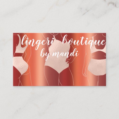 Logo QR Code Bikini Underwear Online Shop Orange Business Card