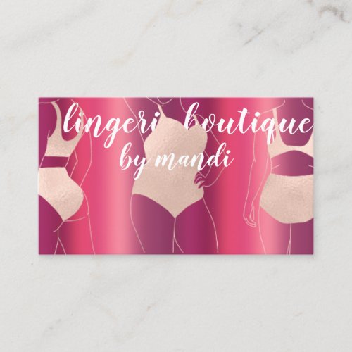 Logo QR Code Bikini Underwear Online Shop Rose Business Card