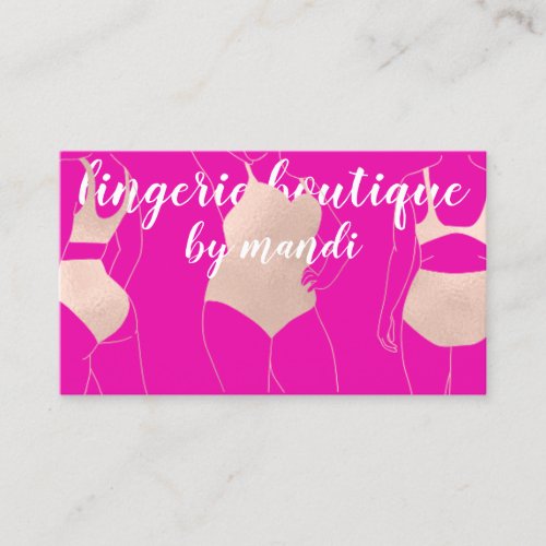 Logo QR Code Bikini Underwear Pink Rose Business Card