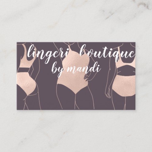 Logo QR Code Bikini Underwear Powder Rose  Business Card