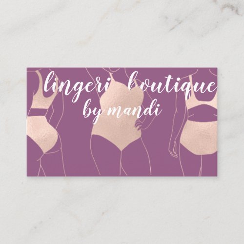Logo QR Code Bikini Underwear Purple Rose  Business Card