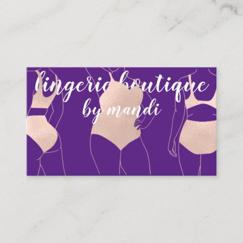 Logo QR Code Bikini Underwear Purple Rose Business Card