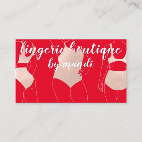 Logo QR Code Bikini Underwear Red Rose Business Card