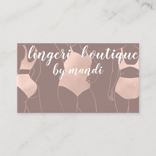 Logo QR Code Bikini Underwear Rose Gold Business Card