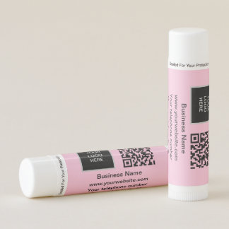 Logo QR Code Business Pink Corporate Lip Balm