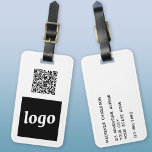 Logo QR Code Business Promotional Luggage Tag<br><div class="desc">Simple logo and QR Code design for your business. Replace the logo, QR code destination URL and name and address details with your own - or leave the back blank. Change the background color in the design tool to customize. Ideal for as a promotional item to give to clients, customers...</div>