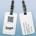 Logo QR Code Business Promotional Luggage Tag<br><div class="desc">Simple logo and QR Code design for your business. Replace the logo, QR code destination URL and name and address details with your own - or leave the back blank. Change the background color in the design tool to customize. Ideal for as a promotional item to give to clients, customers...</div>