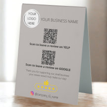 Logo QR code business review GOOGLE and YELP 