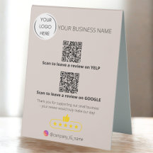 Logo QR code business review GOOGLE and YELP 