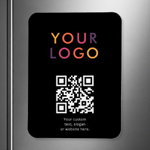 Logo QR Code Business Template Black Magnet
