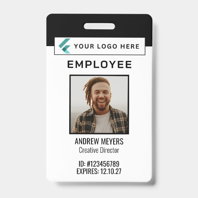 Logo QR Code Corporate Photo Employee Badge (Front)