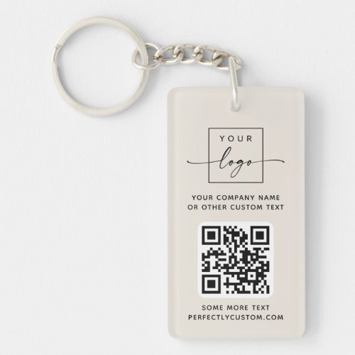 Logo QR code custom text ivory Keychain