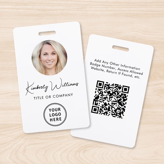 Logo QR Code Employee Photo ID Badge (Creator Uploaded)