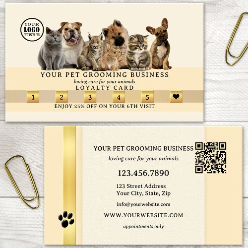 Logo QR Code Gold Pets Loyalty Card