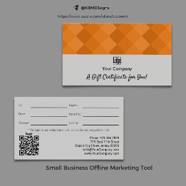 Logo QR Code Gray Black Orange Gift Certificate