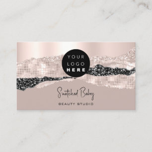 Logo QR Code Hairdresser Makeup Stroke Rose Stroke Business Card