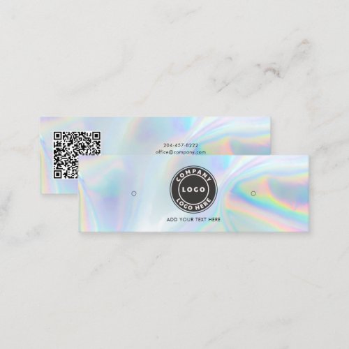 Logo QR Code Holographic Stud Earring Display Card