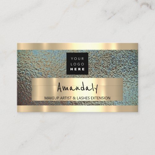 Logo QR CODE Logo Fresh Gold Blue Business Card