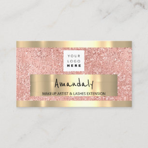 Logo QR CODE Logo Metallic Rose Gold Metallic Business Card