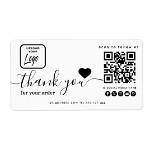 Logo qr code minimalist thank you business label