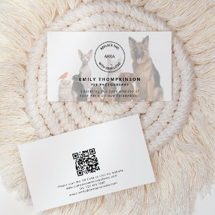 Logo QR Code Photo Overlay Pet Photographer Business Card