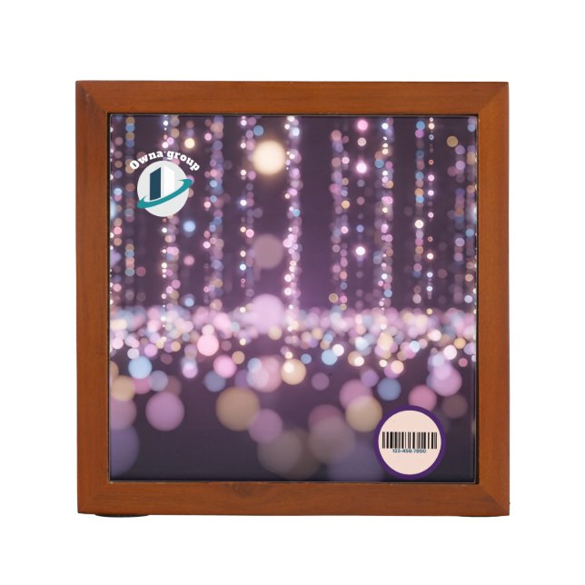 Logo & QR CODE & photo personalize  Desk Organizer (Front)