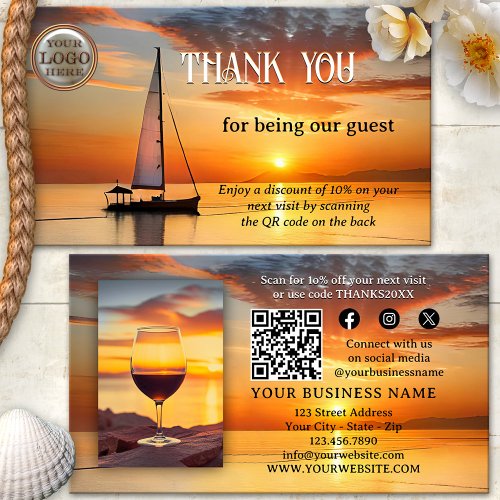 Logo QR Code Photo Thank You Guest House Business Card