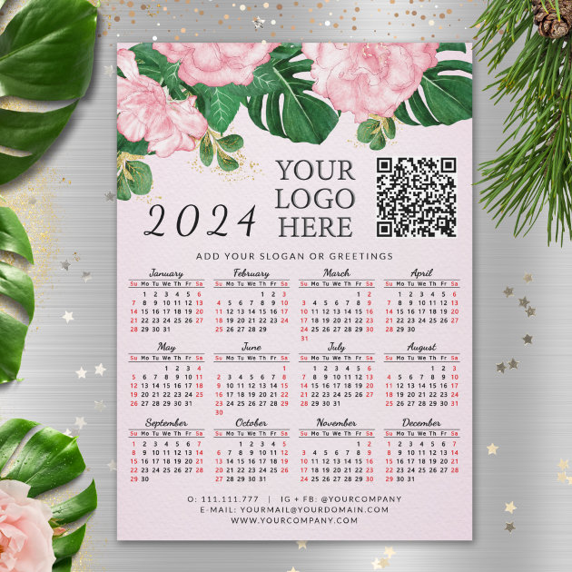 Logo QR Code Pink 2024 Business Calendar Magnet Zazzle   Logo Qr Code Pink 2024 Business Calendar Magnet R 86o4rs 630 