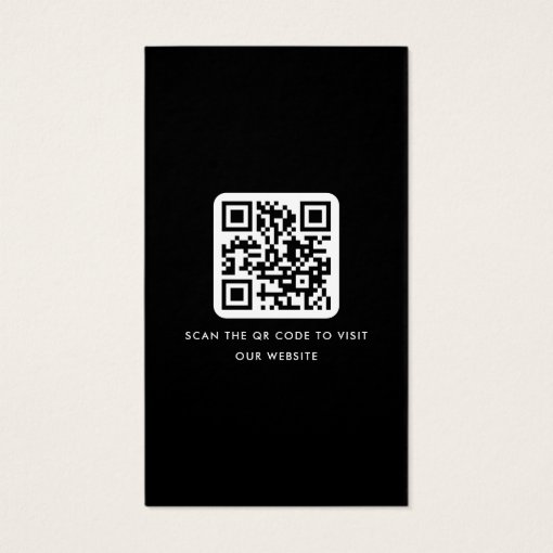 Logo Qr Code Professional Black Business Card 