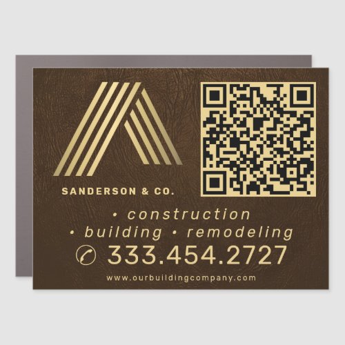 Logo QR code professional contractor Car Magnet