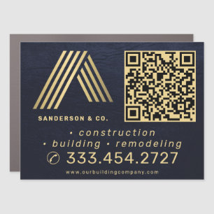 Logo QR code professional contractor Car Magnet