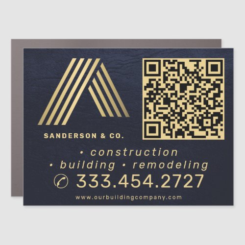 Logo QR code professional contractor Car Magnet