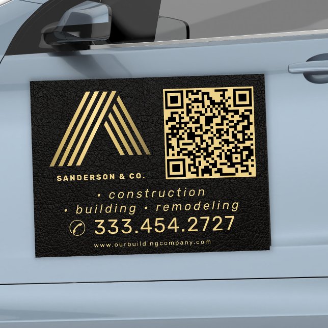 Logo QR code professional contractor Car Magnet (Creator Uploaded)