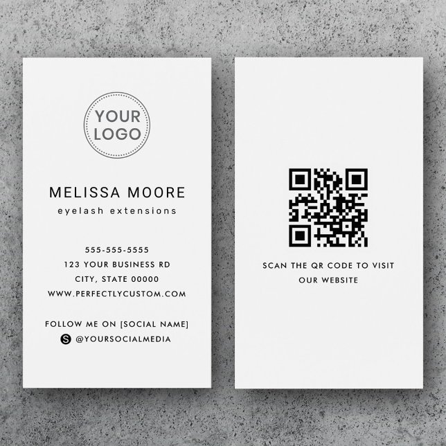Logo QR code professional white business card (Logo QR code professional white business card)