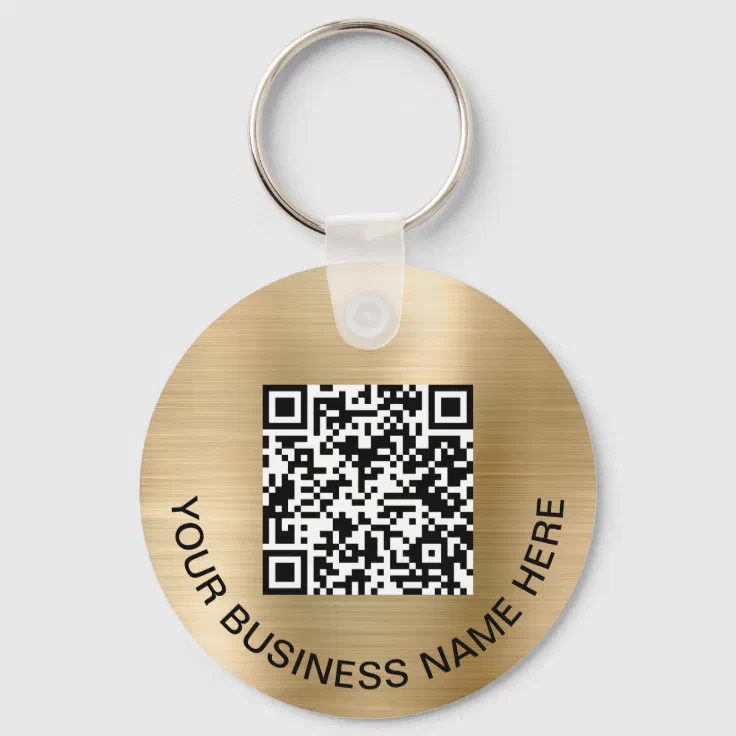 logo-qr-code-promotional-gold-keychain-zazzle