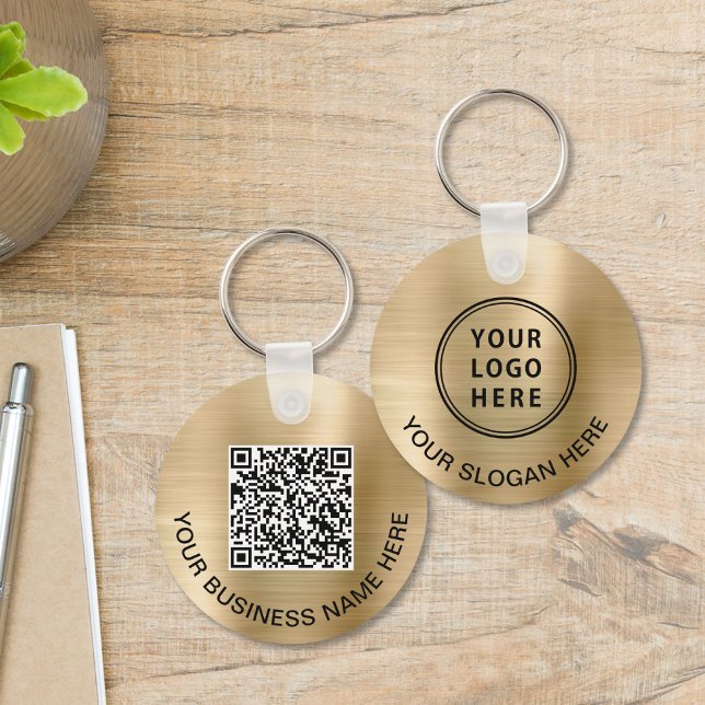 Logo QR Code Promotional Gold Keychain (Logo QR Code Promotional Gold Keychain)