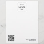 Logo QR Code Simple Professional Letterhead<br><div class="desc">Add your logo.</div>