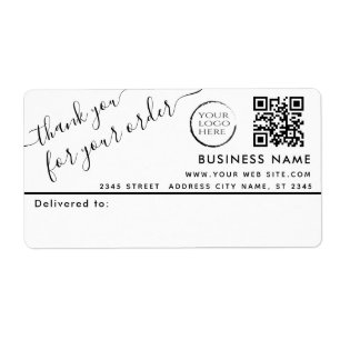 Logo QR code simple thank you business mailing Label