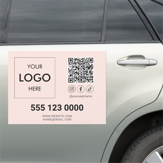 Logo QR Code Social Media Car Magnet (In Situ)
