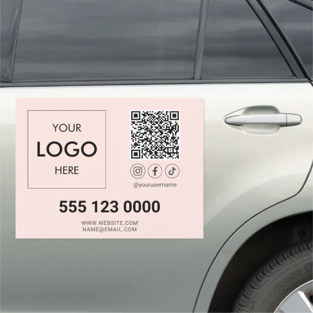 Logo QR Code Social Media Car Magnet | Zazzle