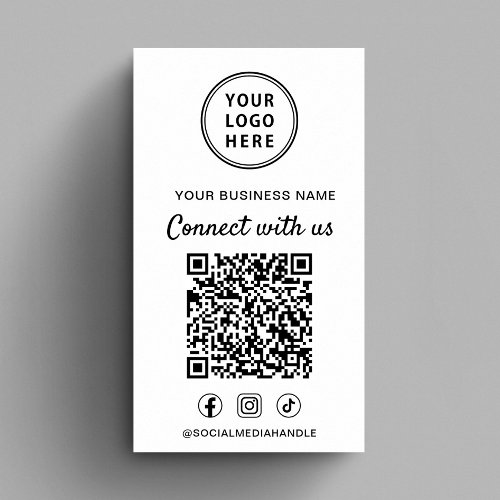 Logo QR Code Social Media Connect With Us Business Card