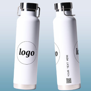 Logo QR Code Text Business Branding Promotional Water Bottle
