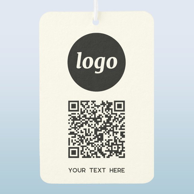 Logo QR Code Text Business Promotional Air Freshener (Simple logo QR code custom text business branding promotional car motor vehicle air freshener)