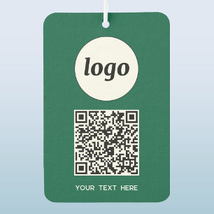 Logo QR Code Text Business Promotional Green Air Freshener