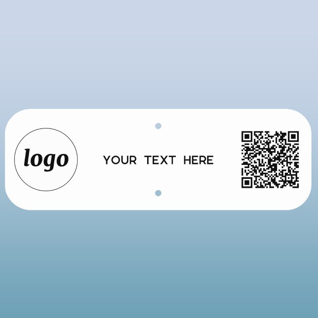 Logo QR Code Text Business Promotional Metal Sign (Simple logo with QR code and custom text business branding promotional metal sign)