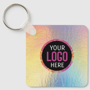 Logo, QR code text Keychain